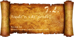 Topán László névjegykártya